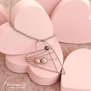 Herzanhänger mit 3 Perlen