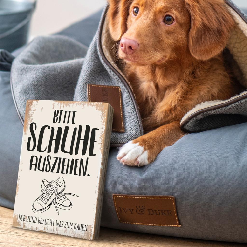 Holzschild "Hund+Schuhe"