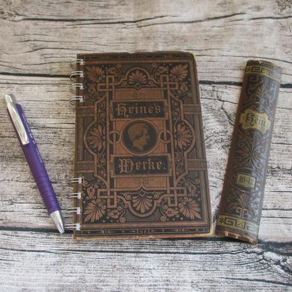 Notizbuch aus altem Buch "Heine's Werke"