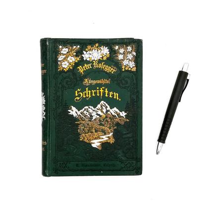 Notizbuch aus altem Buch "Rosegger"