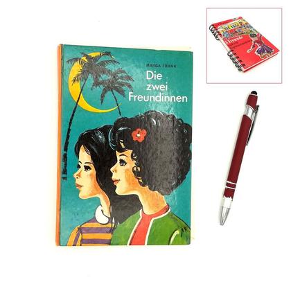 Notizbuch aus altem Jugendbuch "Zwei Freundinnen"