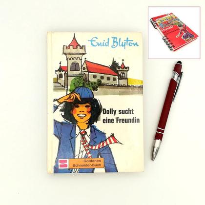 Notizbuch aus altem Buch "Dolly sucht eine Freundin"