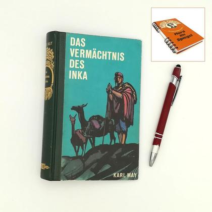 Notizbuch aus altem Buch "Vermächtnis des Inka"