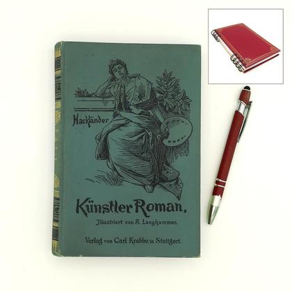 Notizbuch aus altem Buch "Künstlerroman"