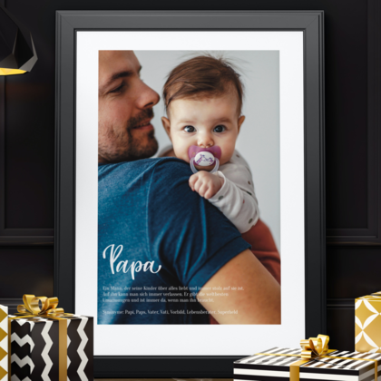 Poster für Papa - Lieblingsfoto personalisierbar mit Handschrift