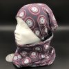 DAMEN- SET (WENDEHAUBE+XXL-LOOPSCHAL) "Retro- Kreise grau"