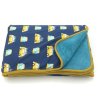 KUSCHELDECKE RIESENGROSS (ca.130x190cm) - Busse blau/gelb/mint