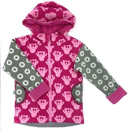 SOFTSHELL - JACKE 116/122/128 "GEISTER pink/grau"