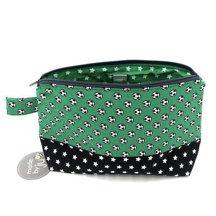 KOSMETIKTASCHE/NECESSAIRE - Fussball grün/schwarz