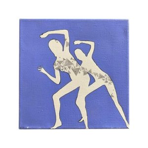 Graphik – Wandbild „Blue dancers“ auf Leinwand
