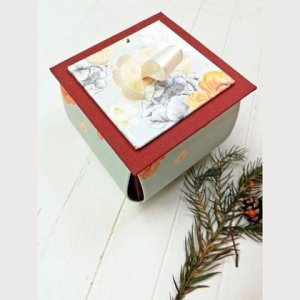 Quadratische Box mit Deckel „Blumen“