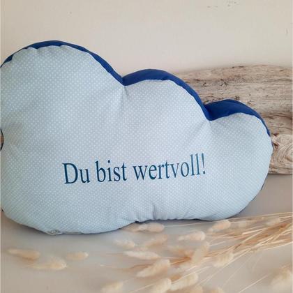 Motivationskissen Wolkenblau