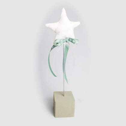 Weihnachtlicher Aufsteller "Stern" weiß-grün