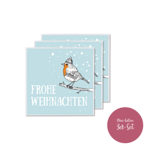 3er-Set MINI-GRUSSKARTEN *Frohe Weihnachten*, 9×9 cm