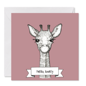 GRUSSKARTE *Antonella, die Giraffe* , 14 x 14 cm