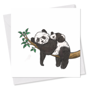 MINI-GRUSSKARTE *Papa Panda*, 9×9 cm