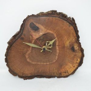 Holzuhr Holz Wanduhr 34×32 cm  Holzuhr Walnuss handmade Geschenk