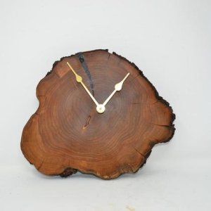 Holz Wanduhr Holzuhr Uhr Essigbaum 28×25 cm Geschenk Unikat handmade in Austria