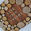 Holzbild "Dreams" Holz Dekoration Schriftbild Bild Wandbild handmade - Image 2