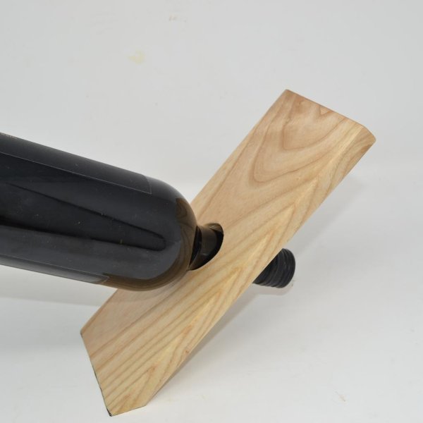 Schwebender Weinflaschenhalter aus Holz Flaschenhalter Esche 24x9,5 cm Geschenk - Image 3