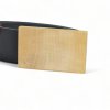 Ledergürtel mit Holz Gürtelschnalle Ahorn schwarz Büffelleder Holzgürtel - Image 3
