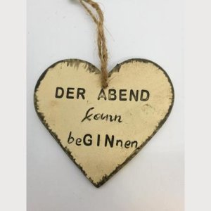 Herz-Schild „Der Abend kann beGINnen“