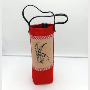 Flaschentasche „Steinbock“ rot – Silvester feiern mit Stil