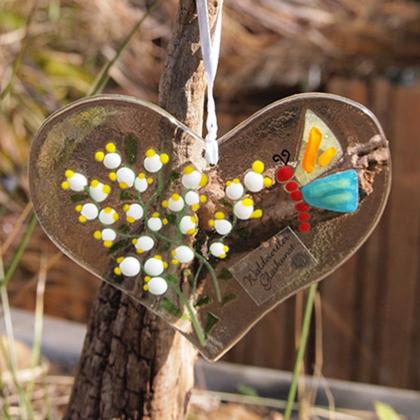 Dekoherz "Schmetterling mit Blumen" weiß
