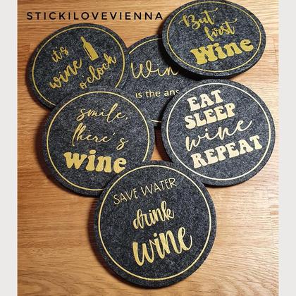 Untersetzer Set Wein Goldig