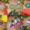 apricot floral //selbstgemachte Ohrringe -Unikate  -Modeschmuck #-Handarbeit - Image 2