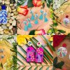 apricot floral //selbstgemachte Ohrringe -Unikate  -Modeschmuck #-Handarbeit - Image 4