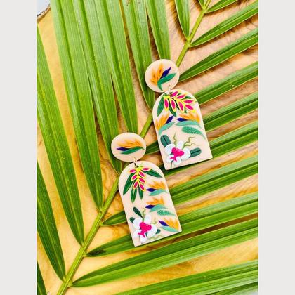 tropical //selbstgemachte Ohrringe -Unikate  -Modeschmuck #-Handarbeit