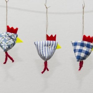 Osterhühner,4 Stk. Hühner, Osterdeko, Stoffhühnchen