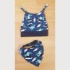 Kindermütze mit Latz blau