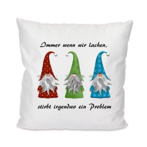 Immer wenn wir lachen …. Kissen 40x40cm mit Füllung