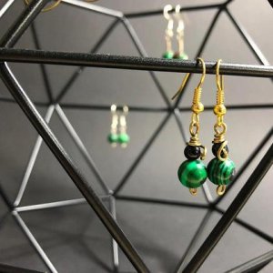 Malachit Ohrringe Gold 4
