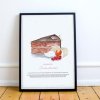 Kunstdruck Wiener Mehlspeisen - Illustration Sachertorte