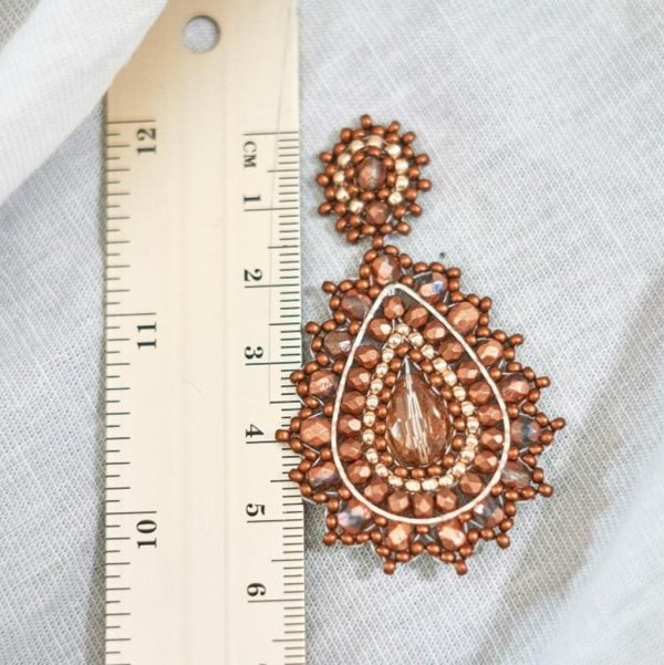 Kupferfarbene Perlenohrringe Modell Isabella - Image 3