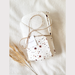Babydecke Blumen Braun