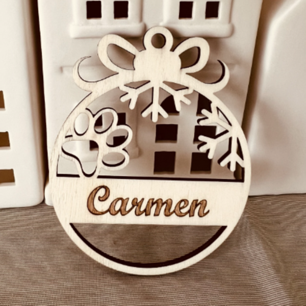 Christbaumschmuck Ornament Pfote/Schnee - Image 2