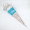 Schultüte "Buchstaben Dreiecke blau" 70 cm