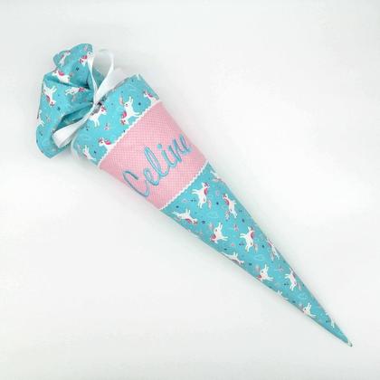 Schultüte "Einhörner blau" 70 cm