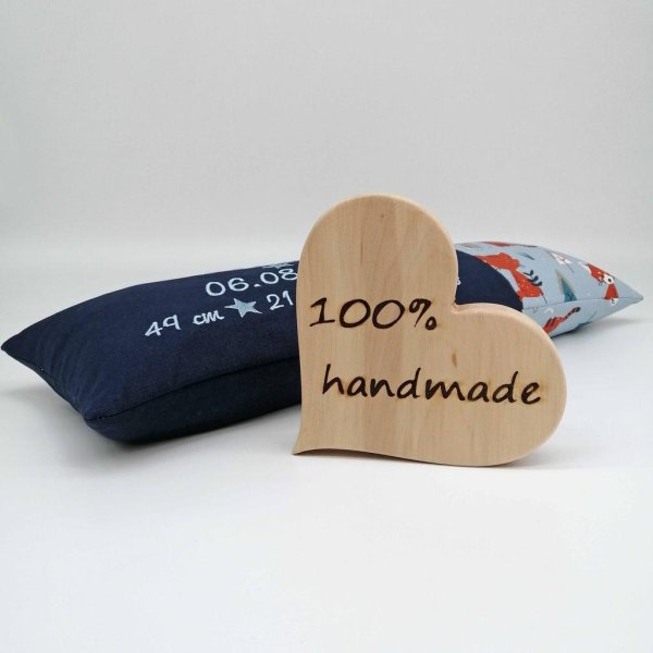 Geburtskissen/Erinnerungskissen Füchse mit Echtmaßen/Geschenk zur Geburt Baby - Image 3