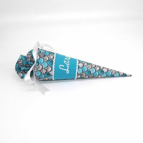 Schultüte "Schuppen türkis" 35 cm Kindergartentüte Geschwistertüte - Image 4