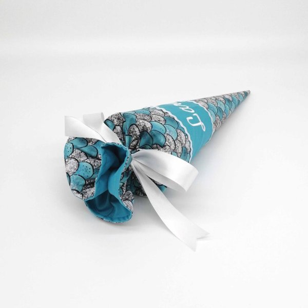 Schultüte "Schuppen türkis" 35 cm Kindergartentüte Geschwistertüte - Image 3