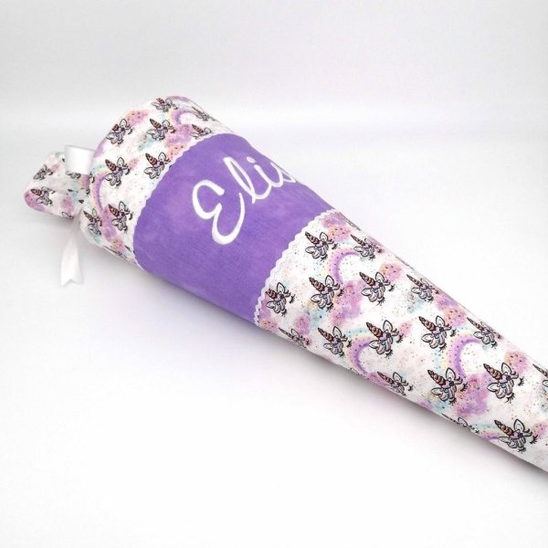 Schultüte "Einhörner lila" 35 cm Kindergartentüte Geschwistertüte - Image 2
