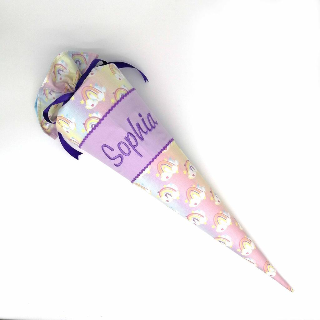 Schultüte "Regenbogen bunt" 35 cm Kindergartentüte Geschwistertüte
