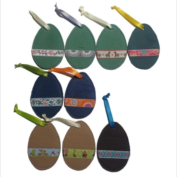 Leder-Osterei als Verpackung + Deko, viele verschiedene - Image 3
