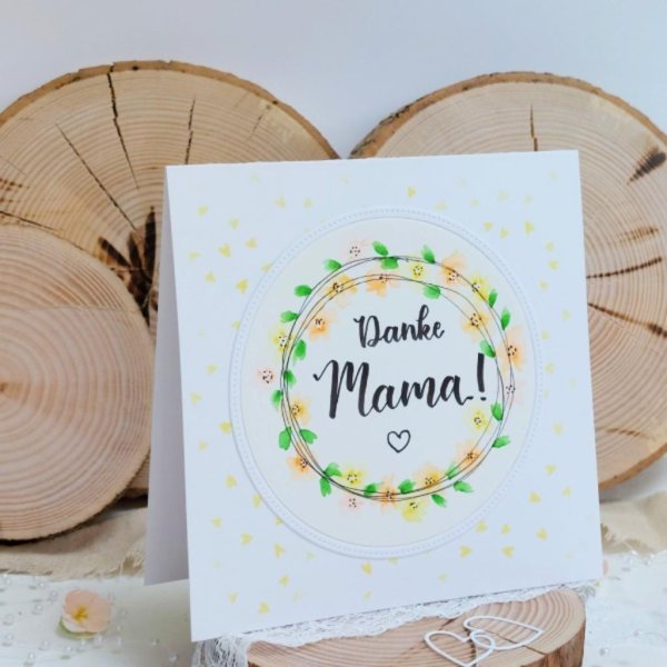 Grusskarte zum Muttertag - "Danke Mama!" - gelb - Image 2