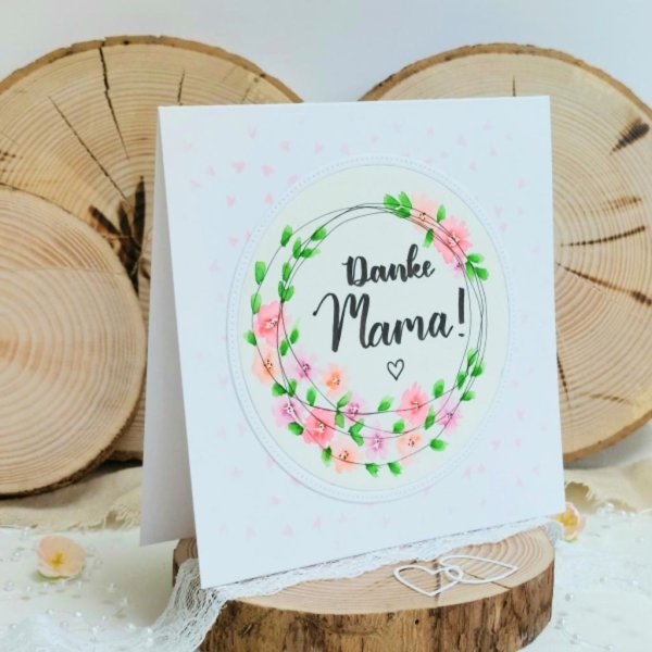 Grusskarte zum Muttertag - "Danke Mama!" - hellrosa - Image 2